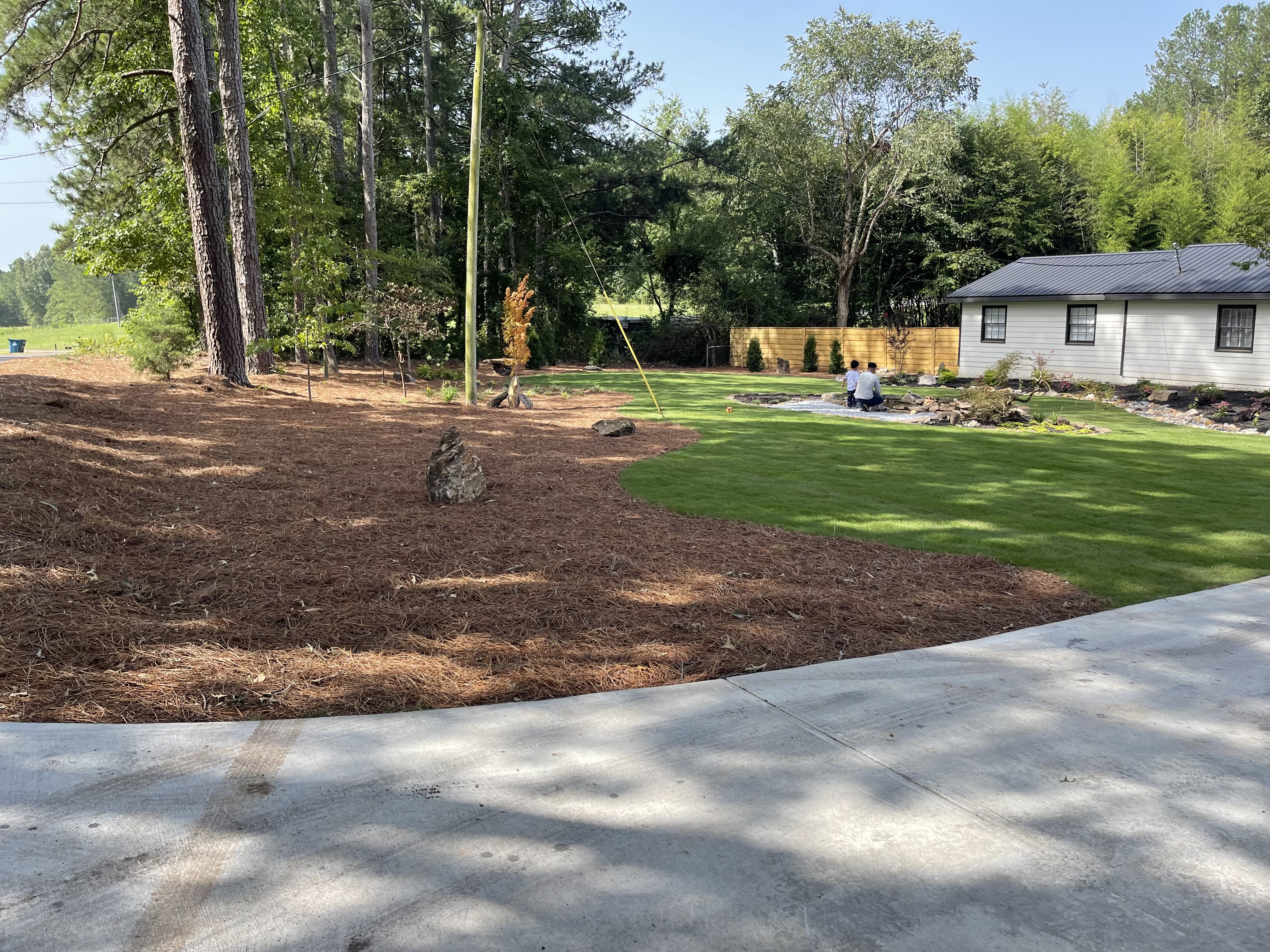 Our team at work on a landscape project