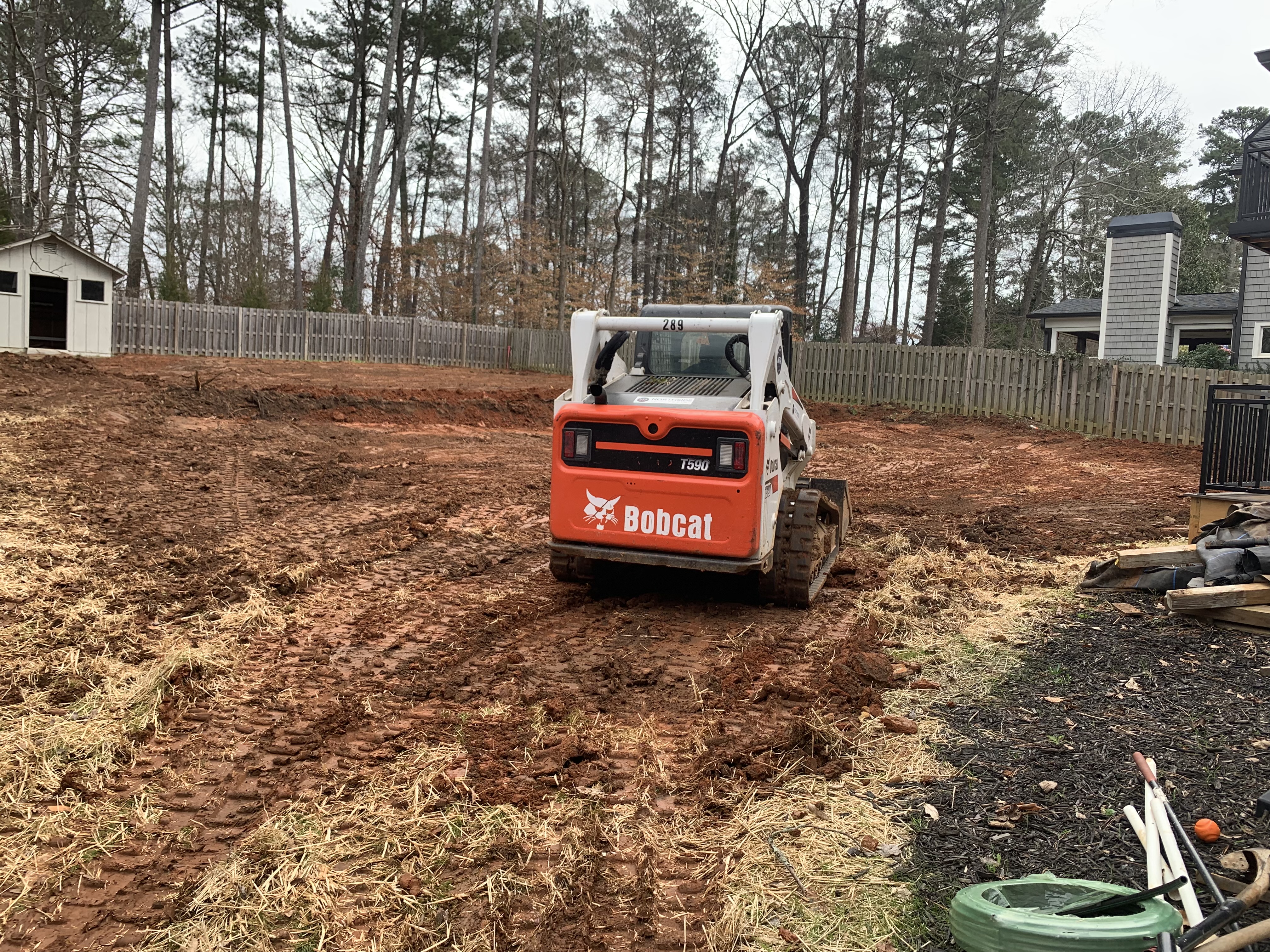 Before grading with bobcat